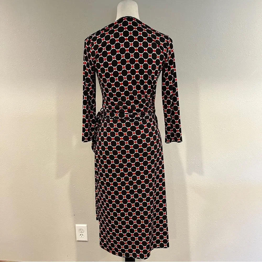 Reneec.‎ Polka Dot long sleeve Wrap Dress size small